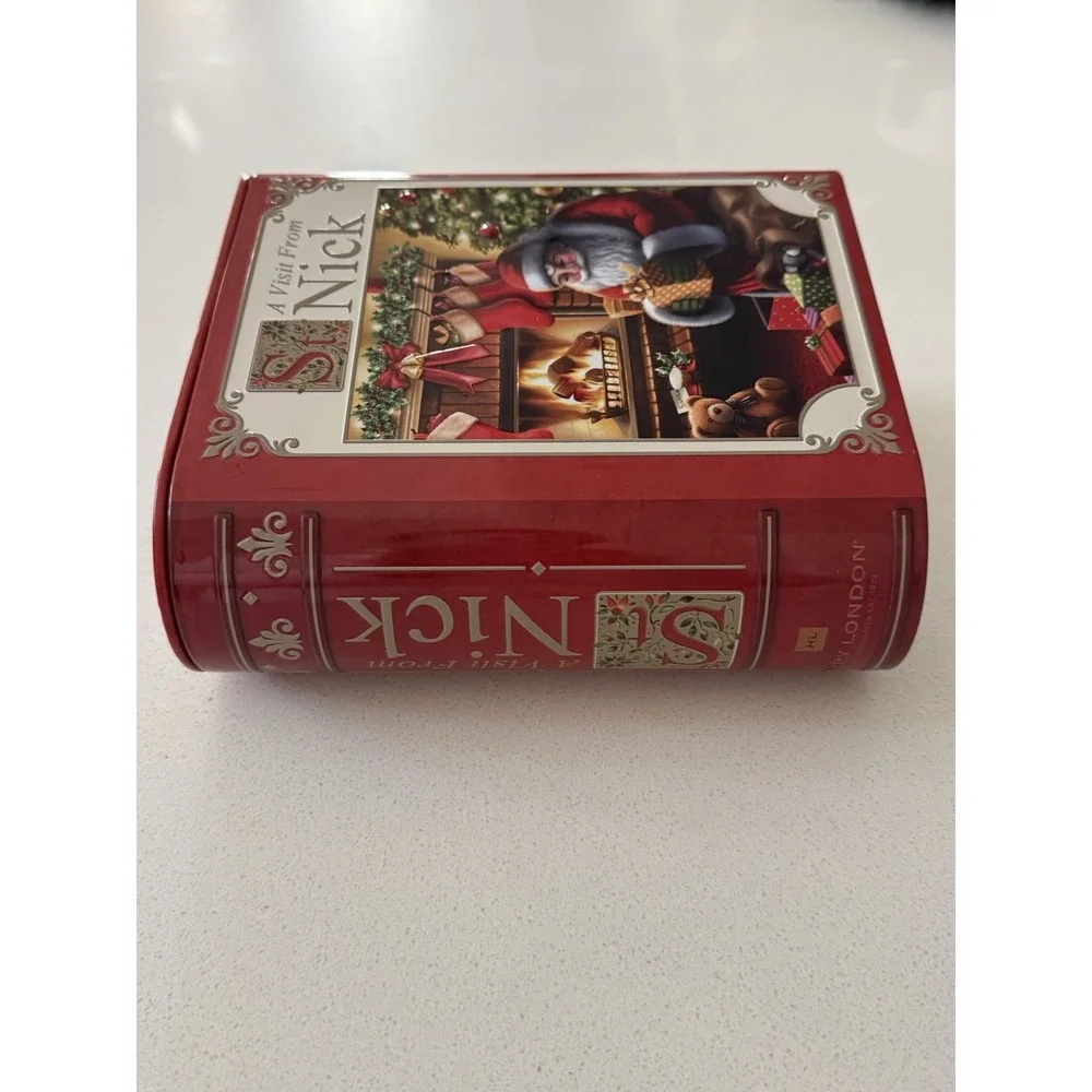 Harry London‎ Tins St. Nick Christmas Story Book Embossed Red